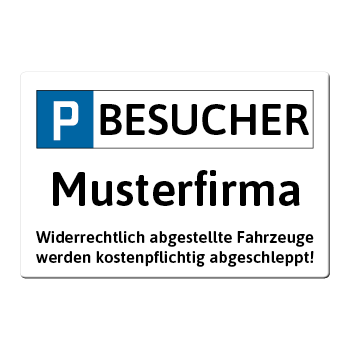 1042_Blechschild | Parkplatzschild Besucher Musterfirma