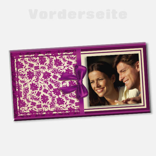Foto-Schokolade 1042 | Violette Geschenkmasche