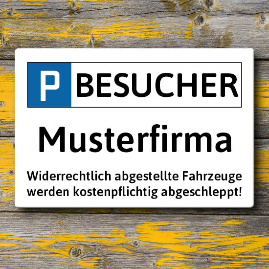 1042_Blechschild | Parkplatzschild Besucher Musterfirma