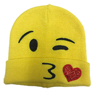 1002_Emoji-Strickmütze mit Kuss