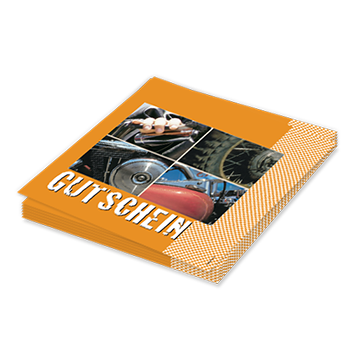 Geschenkgutschein für Motorradshop mit eigenem Text und Logo