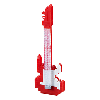 BRIXIES Mini-Bausatz E-Gitarre rot, 115 Bausteine, Level 1