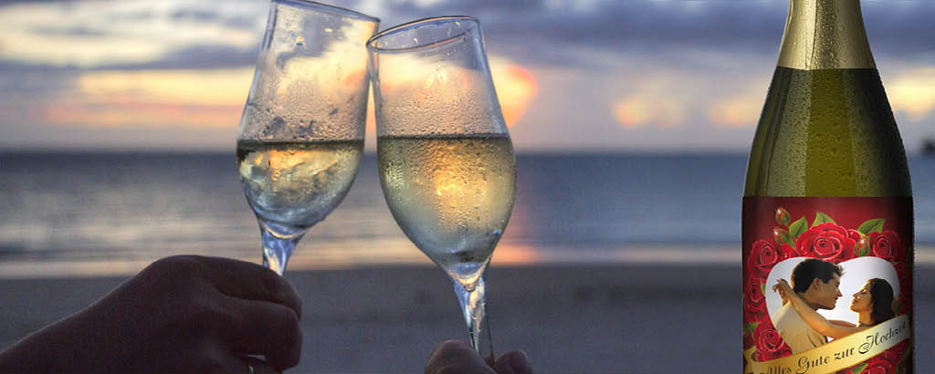 Wein, Champagner und Prosecco als Hochzeitsgeschenk