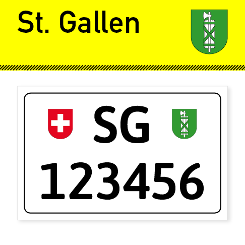Schlüsselanhänger mit Kennzeichen von St. Gallen