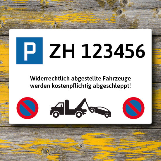 1041_Blechschild | Parkplatzschild mit Autonummer