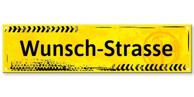1023_Strassenschild Vintage gelb mit eigenem Namen oder Text