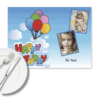 Foto-Tischset Happy Birthday Kids
